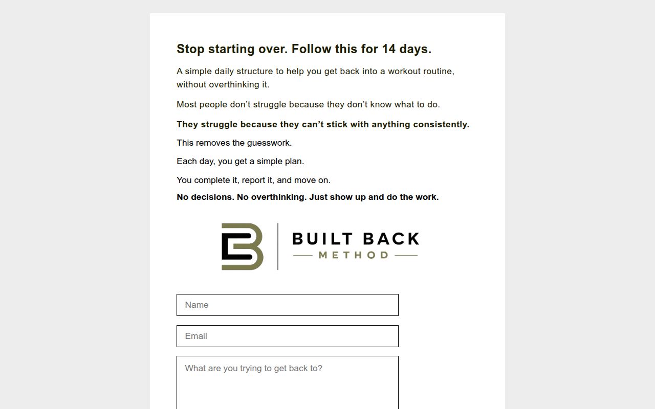 Built Back Method